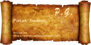 Patak Gedeon névjegykártya